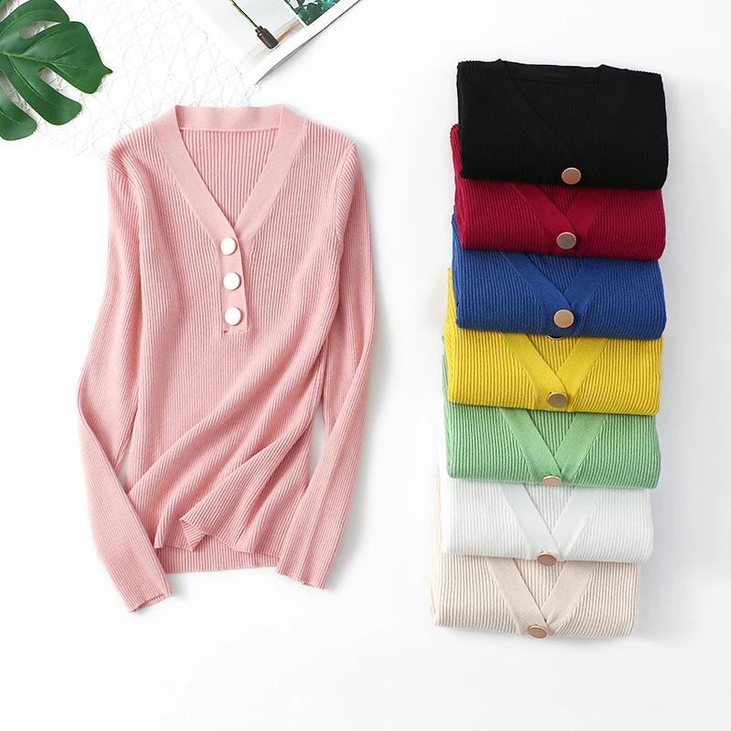 2019 Button Turtleneck Autumn Winter Women Knitted Casual Soft Polo-neck Slim Femme Elasticity Jumper Sweater Female Pullovers | Женская