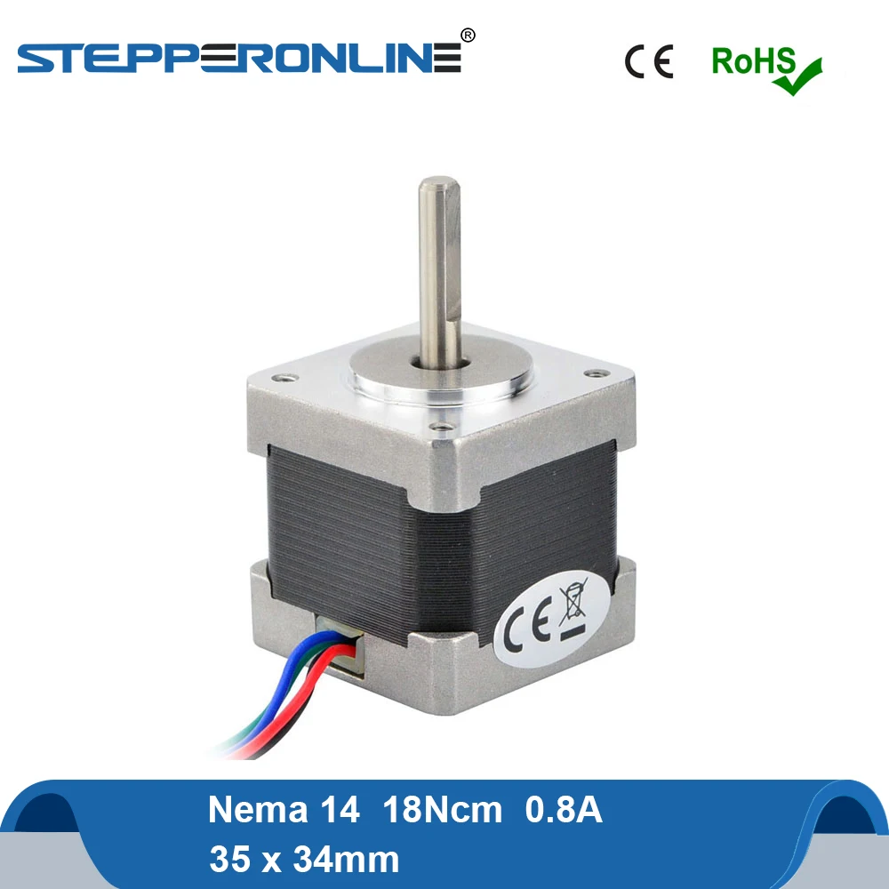 Шаговый двигатель Nema14 шаговый 18 см (25 5 унций. in) 35x34 мм 0 8a 4 lead Nema 14 для 3D принтера с