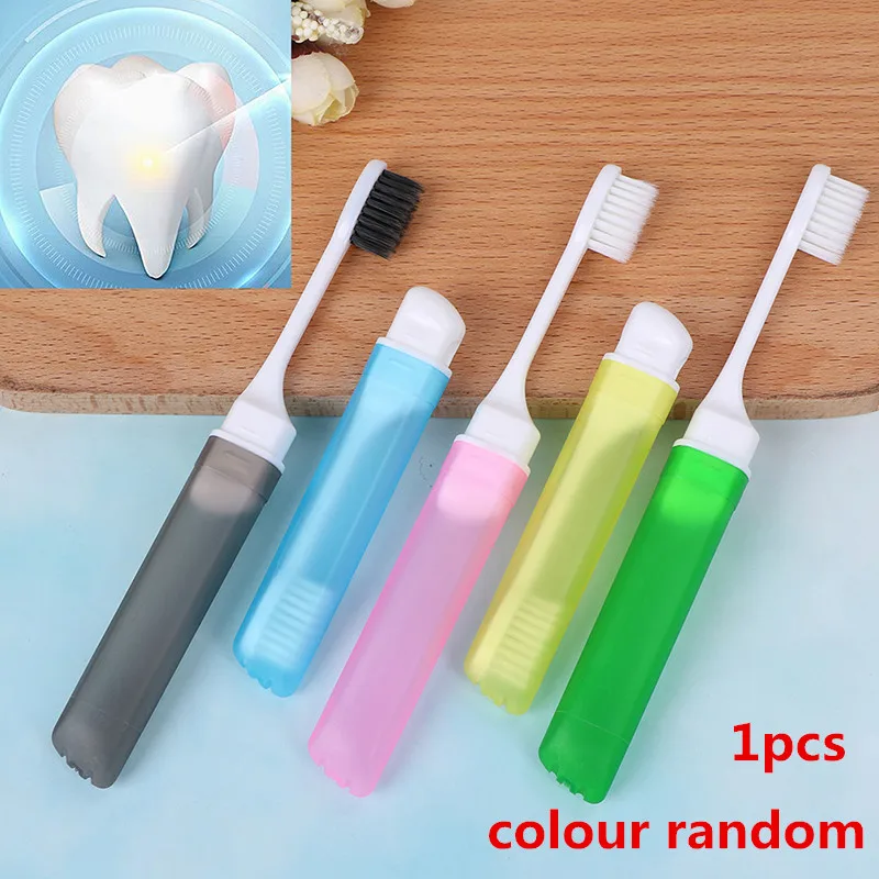 

Hot Sales Cheap 1PC Portable folding outdoor travel camping toothbrush foldable plastic Tooth Brush Colour Random