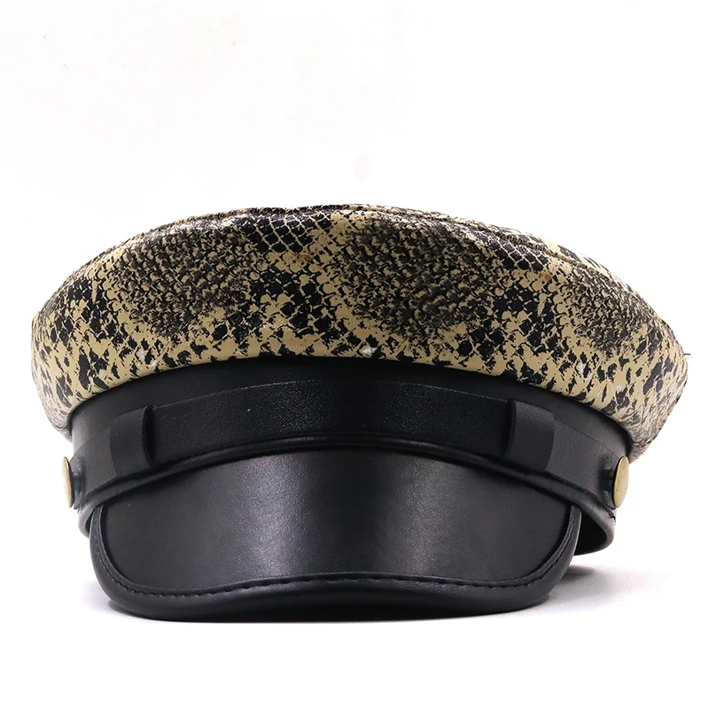 Простые военные Кепки из искусственной кожи для девочек весенне-осенние шляпы