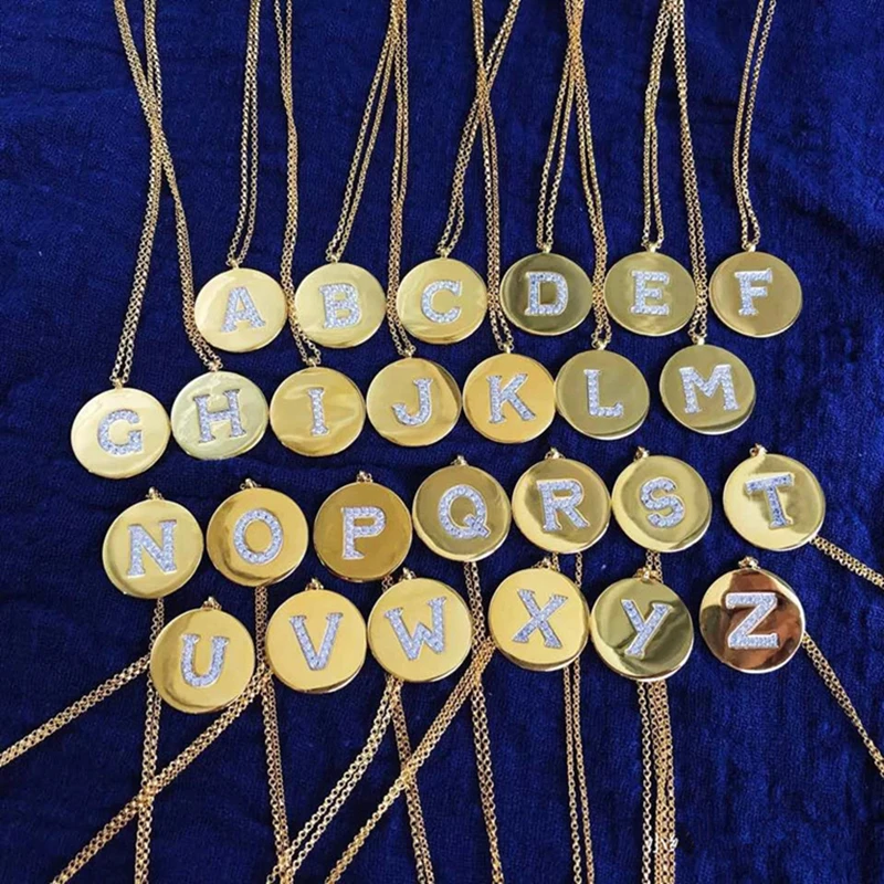 

925 sterling silver letter A necklace and letter P M Q pendant for men and women are high quality 1:1 gifts for couples