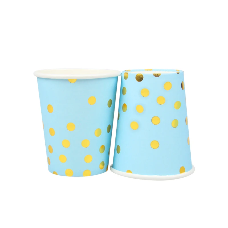 Cup 10pcs Золотая фольга черная одноразовая посуда бумажные стаканы для вечеринки бумажные полотенца для дня рождения, вечеринки, дня рождения, свадьбы, украшения для детей - Цвет: Cup 10pcs
