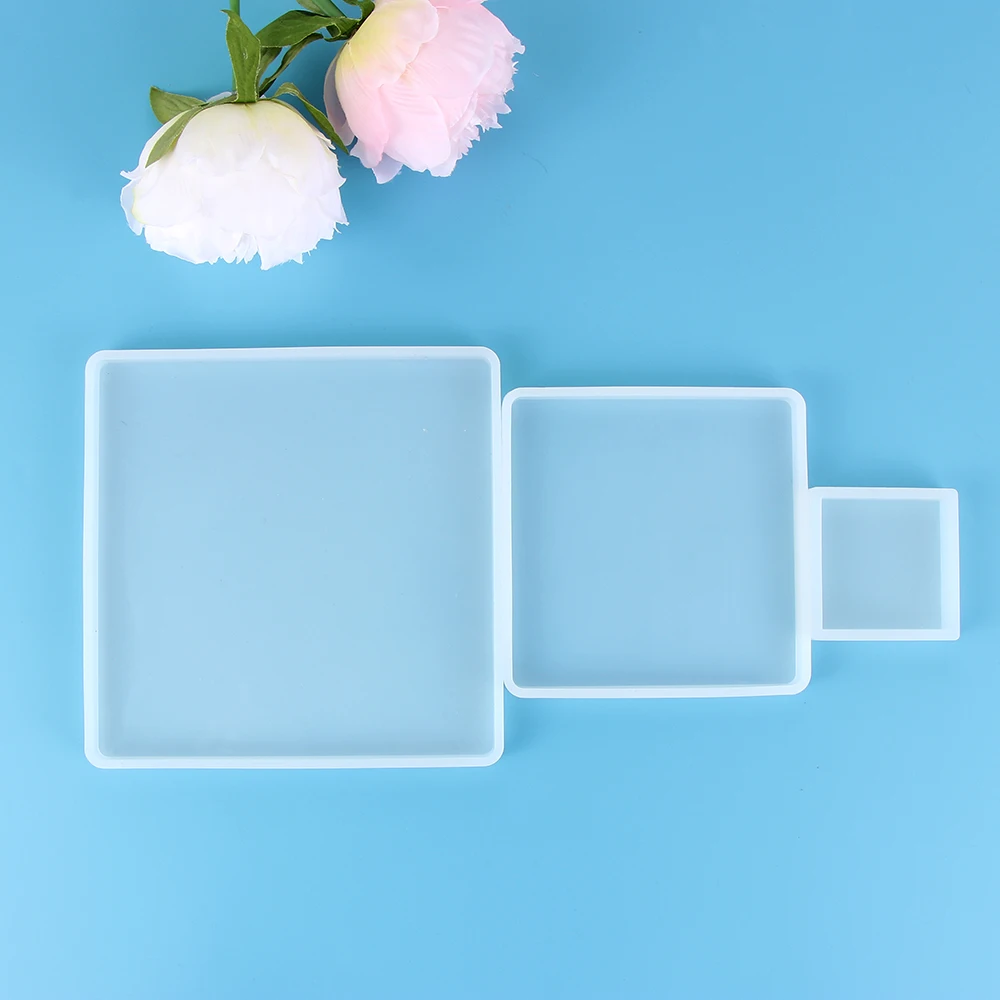 Transparent Fluid Arts Square Coaster Resin Casting Molds Silicone Epoxy Jewelry Pendant Agate Making Mould Tool DIY Accessories | Дом и сад