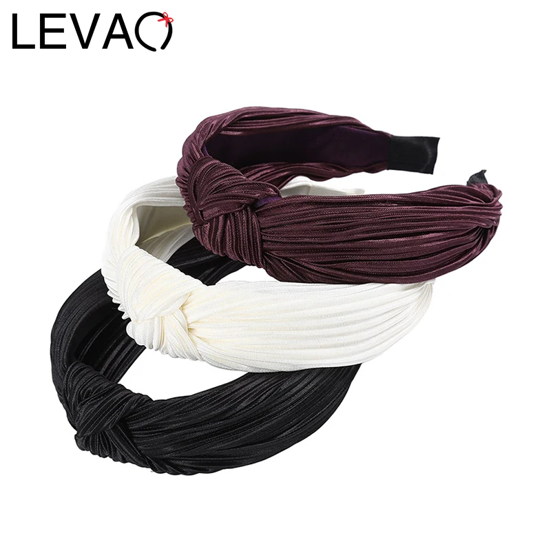 Резинка для волос LEVAO с узлом простой плиссированный бандаж элегантный