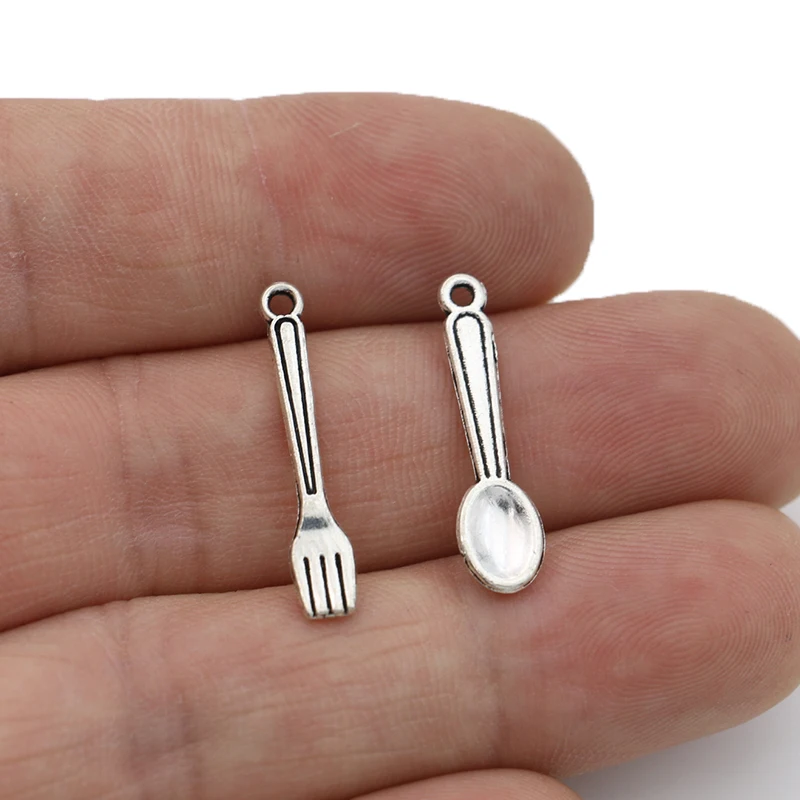 JAKONGO 20шт тибетская Серебряная вилка с металлическим покрытием подвески для