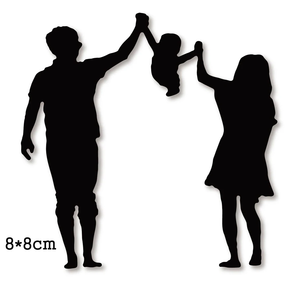 

Father Mother And Baby Metal Craft Paper Die Cutting Dies for Album Papercraft Handmade Card Family Portrait Happiness 2020 New