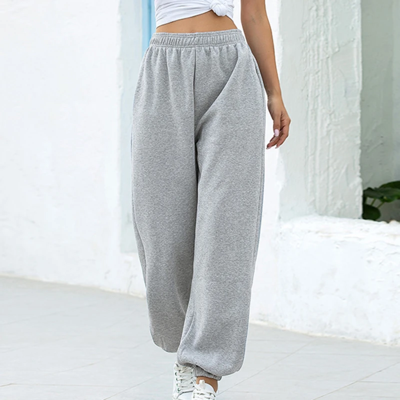 

Women Oversized Baggy Pants Women Gray Spring Wide Leg Sweat Pants Joggers Streetwear High Waisted Trousers