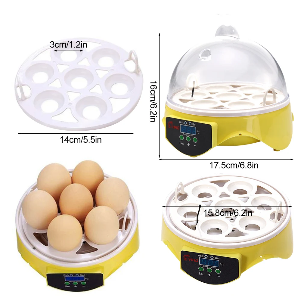 Автоматический инкубатор 7 яиц для утки птичий прибор контроля температуры |
