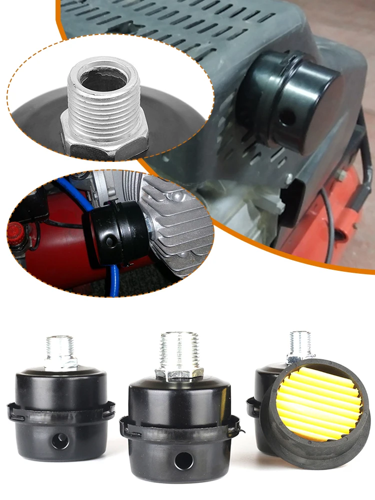 13mm/16mm/20mm Air Compressor Parts Metal Intake Filter Noise Muffler Silencer 1/2'' 5/8" 3/4'' Thread M12 |
