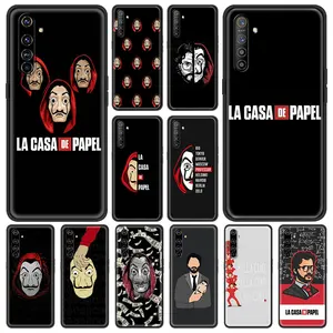 la casa de papel shockproof case for realme c3 8 pro bag fundas silicone soft black cover for realme 6 7 pro c21 shell coque tpu free global shipping