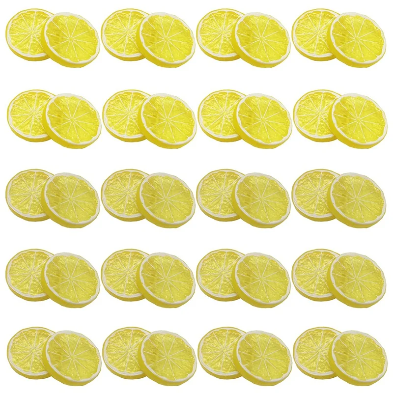 

Lemon Slice Plastic Fake Artificial Fruit Mini Model Party Kitchen Wedding Decoration Piece Realistic Decoration