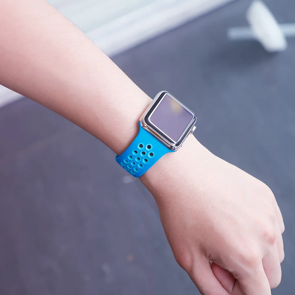Спортивный ремешок для apple watch band 4 5 42 мм/38 мм iwatch band 44 мм/40 мм ремешок силиконовый браслет дышащий ремешок для часов серии 5 4 3 2