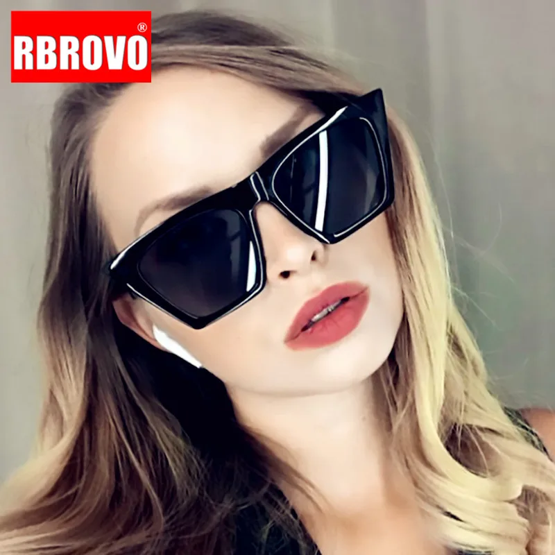 

RBROVO 2021 Luxury Vintage Sunglasses Women Cat Eye Glasses Women Retro Eyewear Women/Men Brand Designer Lentes De Sol Mujer