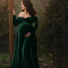 Elegence беременности и родам платья комплект одежды из плюша с длинным Беременность платье для фотосессий платье макси для беременных Для женщин фотосесси