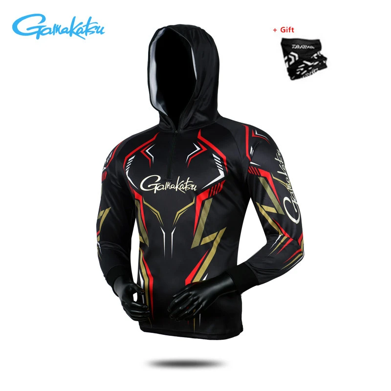 

Gamakatsu Summer New Sun Protection Fishing Shirt Anti-uv Fishing Hoodie Breathable Sports Outdoor Anti-Mosquito Camping Coat