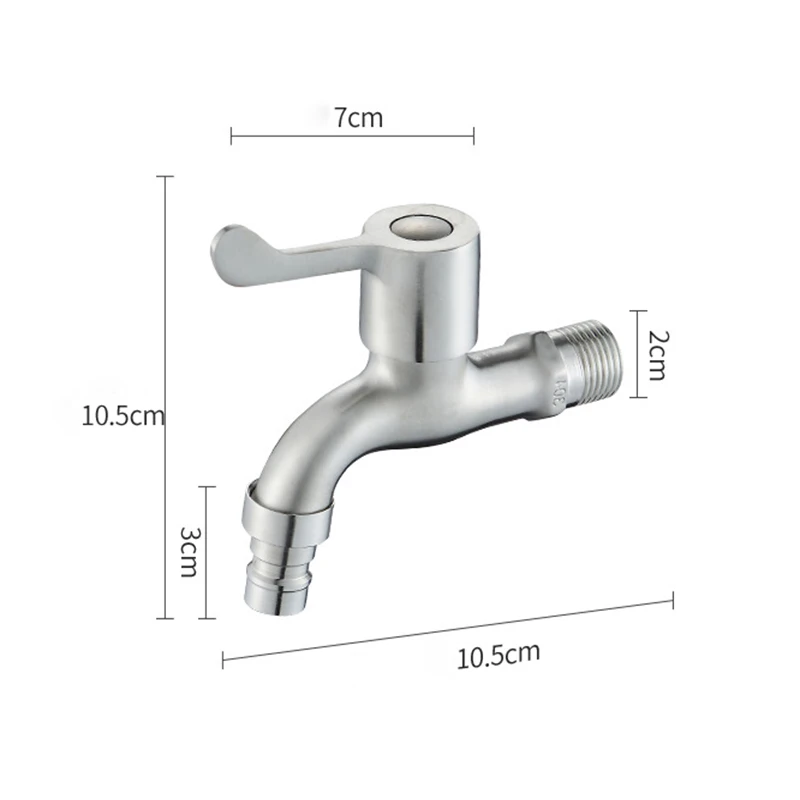 

4/6-inch Kitchen Faucet Washing Machine Faucet Sink Taps Single Cold Water Tap 304 Stainless Steel Water Faucet Bathroom Faucet