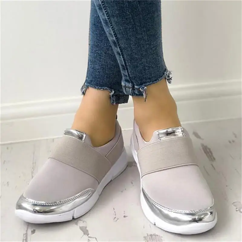 Женские Дышащие туфли без шнуровки мягкие повседневные на плоской