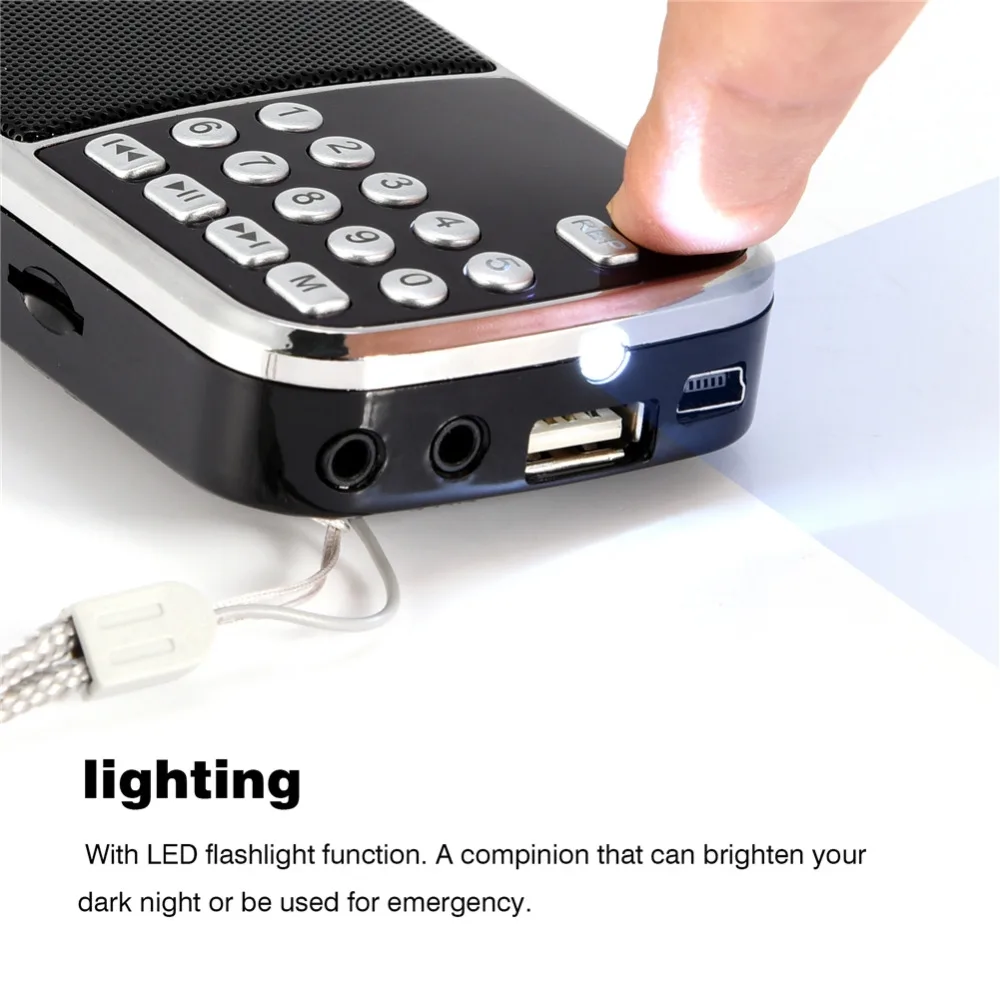 Портативный мини стерео Динамик Поддержка фонарик TF карты USB AUX FM радио плеера Sound