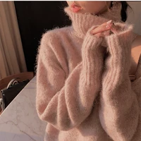 thick cashmere cotton blend turtleneck sweater women 2021 autumn winter sweter jumper pull femme hiver knit pullover sweaters