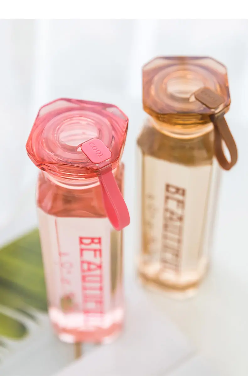 

Fashion 350/550ml glass water bottle Korea sports portable water bottle leak-proof travel portable beverage outdoor student cup