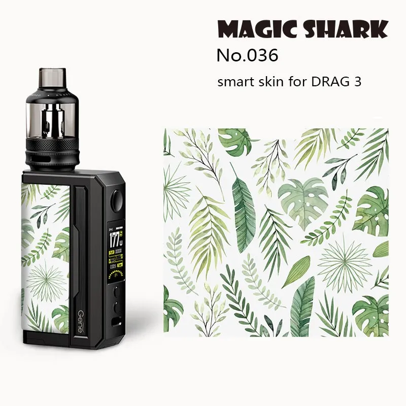 Матовая стерео Наклейка для Voopoo Drag 3 с изображением волшебной акулы милого