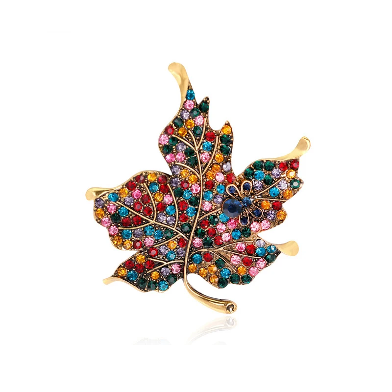 Красочные брошь в виде кленового листа шпильки одежда для женщин Свадебные