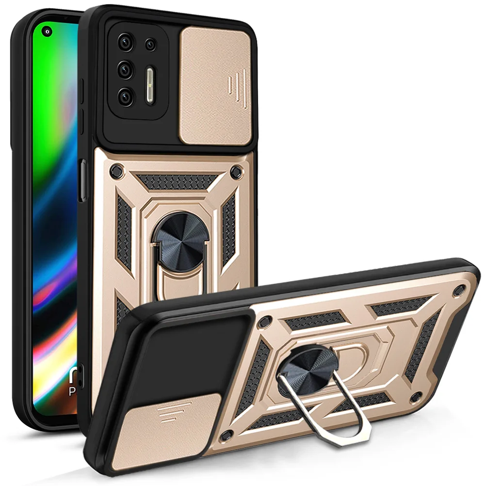 

For Moto G9 Plus Case Shockproof Armor Cover Moto G9 Play Power G9Plus Camera Lens Protection Phone Stand Holder Cases Bumper