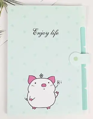 2 1 шт. Kawaii A4 животное Пингвин жираф Свинья бумажная папка для документов Сумки Канцелярские прочные портфели органайзер для файлов, папок - Цвет: 2