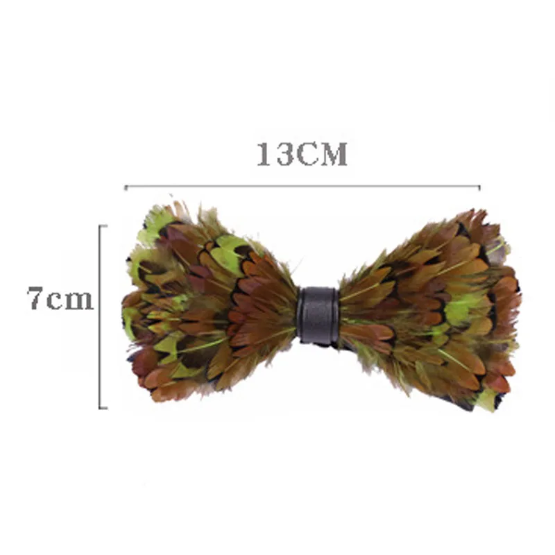 

Bow Tie Handmade Green Feather High-grade Men's Suit Shirt Banquet Nightclub Wedding Groom Classic Trendy Bowtie Unisex Gifts