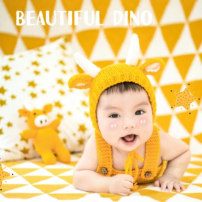 

Новорожденный мальчик девочка малыш костюм шляпа кукла фотография желтая корова Опора обертка фото новорожденный фотография Baby Shower Вечери...