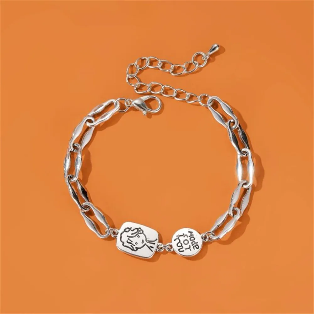 

2020 Fashion Trendy Girl Hip Hop Cold Wind Bracelet Female Cartoon Simple Retro Student Couple Bracelet Jewelry Gift Wholesale