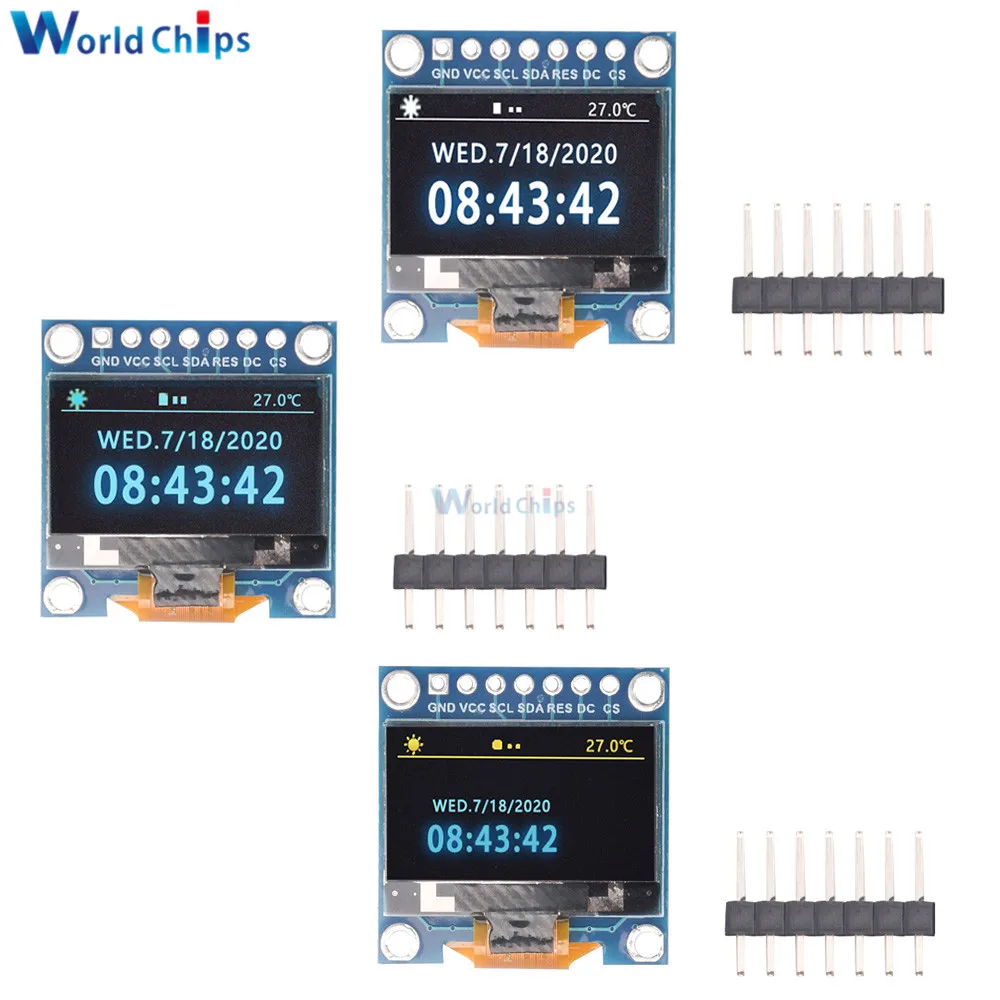 

0.96 Inch 0.96" OLED Module 128X64 Blue White Yellow LCD LED Display SSD1315 SPI IIC I2C Communicate Serial Module for Arduino