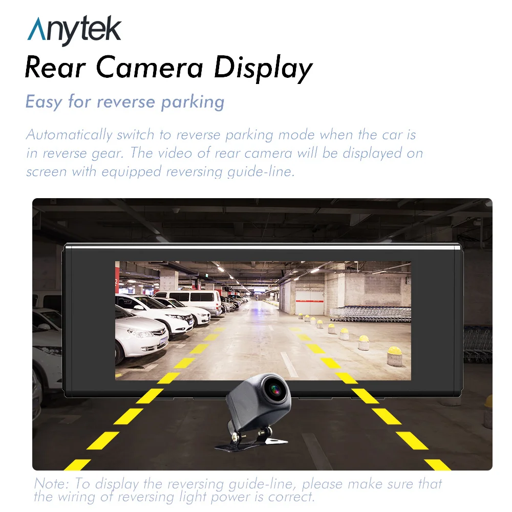 

Anytek 3'' Car DVR Camera 2K Front Dashcam Dual Lens Video Registrars WIFI Cars Night Vision 1080P Rear View Motion Detection