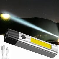 3w cob mini flashlight stepless dimming usb rechargeable torch riding light camping light waterproof lantern outdoor activities