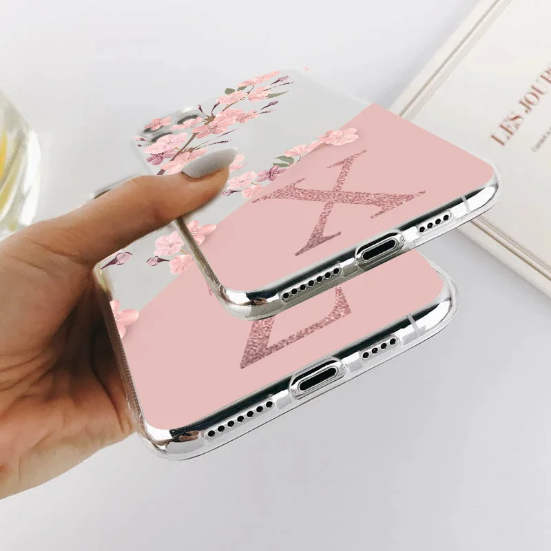 Чехол для телефона с буквами алфавита и цветами Xiaomi Redmi Note 10 8 9 8T 7 5 Pro 9A 9C NFC 9T 9S 10S