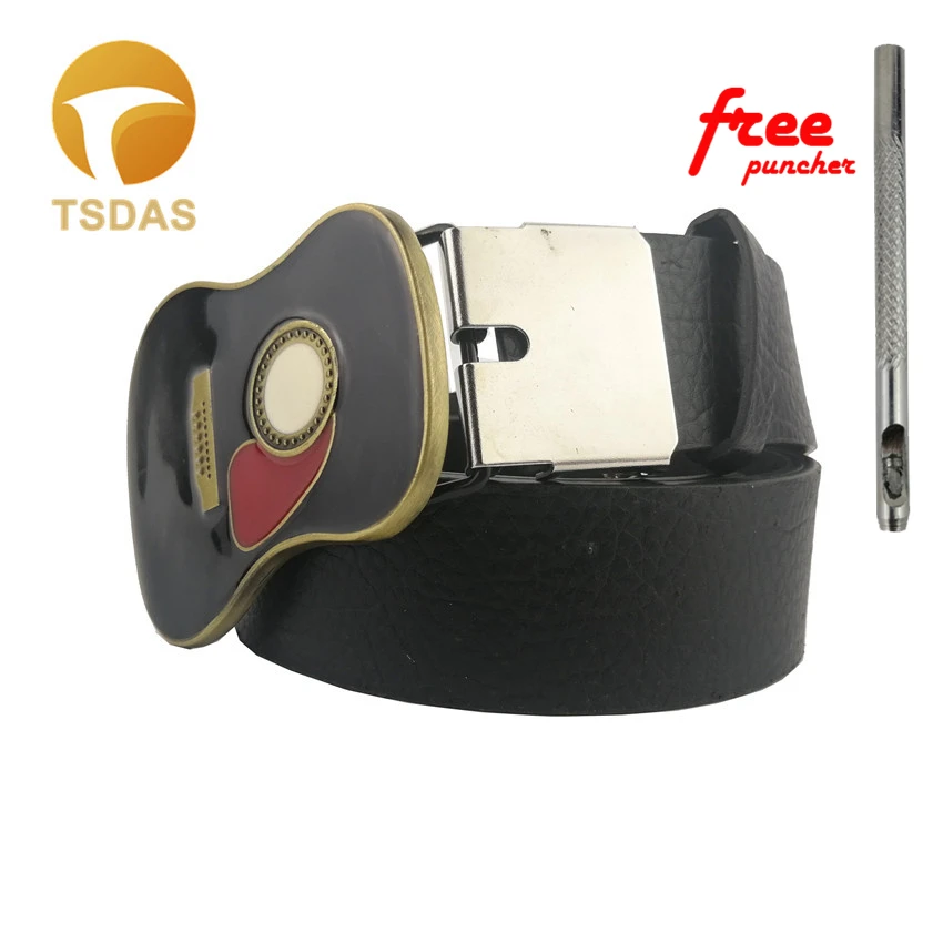 Бесплатная доставка металлический музыкальный ремень пряжки гитара модель