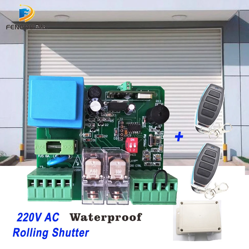 Receptor + 2 Controle Remoto Rolo Obturador rf Receptor Hcs301 Controlador 1 Pcs 220v