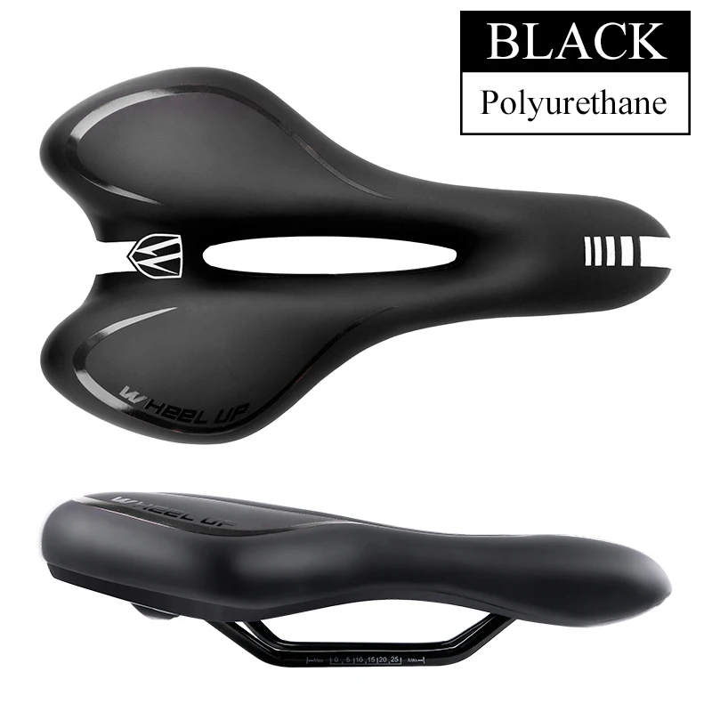 NO GEL BLACK Дышащее мягкое велосипедное седло из ПВХ кожи, удобное дорожное горное Велосипедное Сиденье, толстая Подушка, полое велосипедное седло - Цвет: NO GEL BLACK