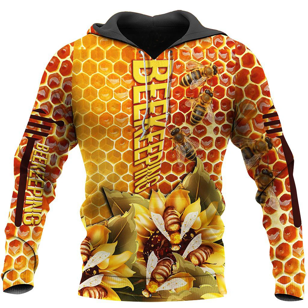 Новая толстовка с 3D принтом пчела/Толстовка/толстовка на молнии унисекс модная