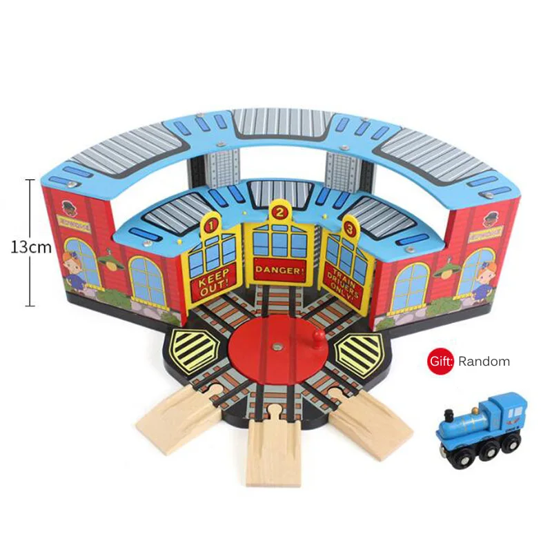 

New Wooden Train Track Accessories Station Garage Series Wood Railway Set Scence Parts Train Toys For Kids