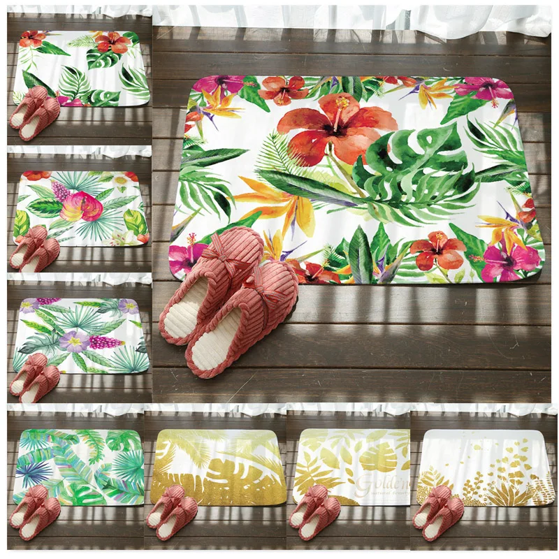 Добро пожаловать коврики коврик принт &quotтропические растения&quot Кухня Ванная