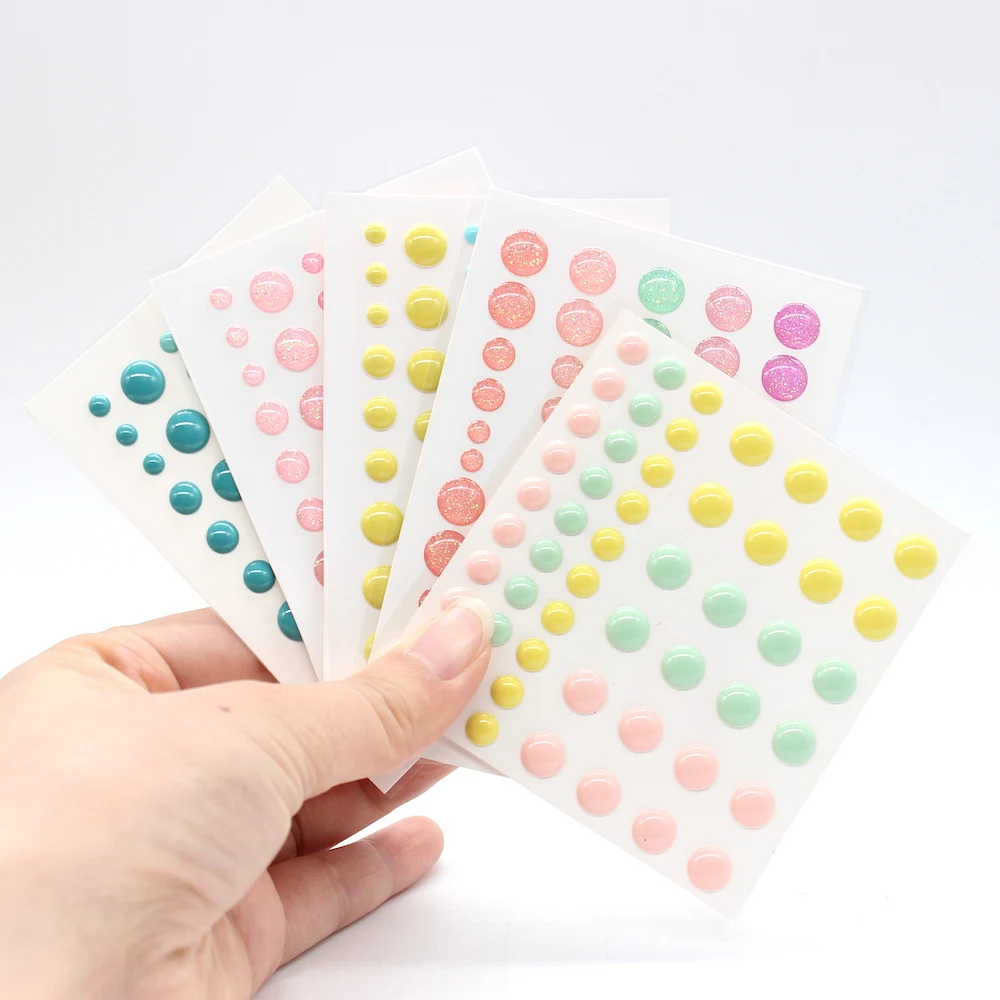 KSCRAFT 5pcs/set Sugar Sprinkles Self- adhesive Enamel Dots Resin Sticker for Scrapbooking/ DIY Crafts/ Card Making Decoration - купить по