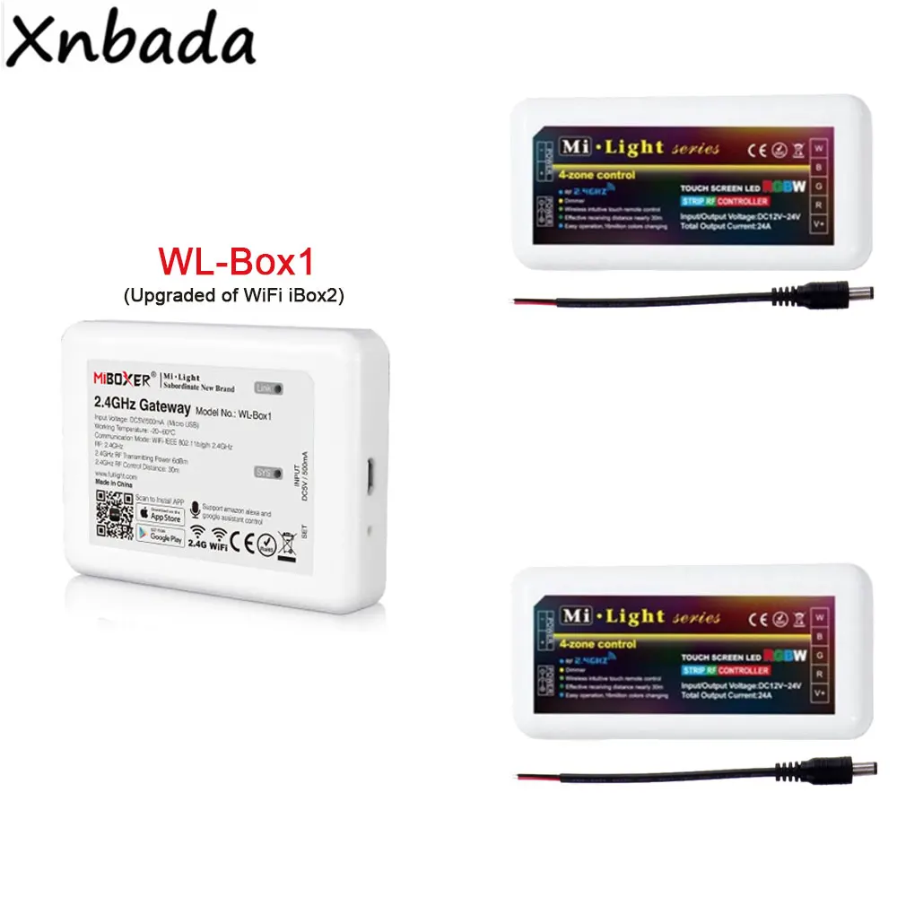Светодиодный контроллер Milight работающий с Alexa Google Assistant MiBoxer 2 4G RGBW светодиодный