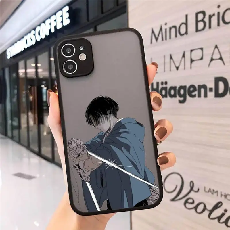 

Attack on Titan Levi Rival Phone Cases Matte Transparent for iPhone 7 8 11 12 s mini pro X XS XR MAX Plus cover funda