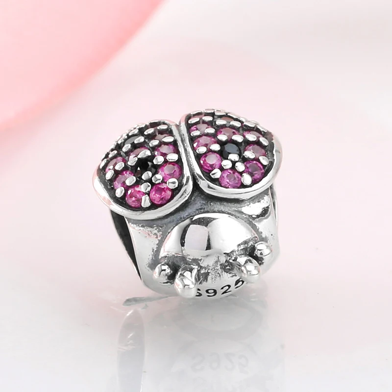 Бусины божья коровка из серебра 2019 пробы с разноцветным фианитом подходят для