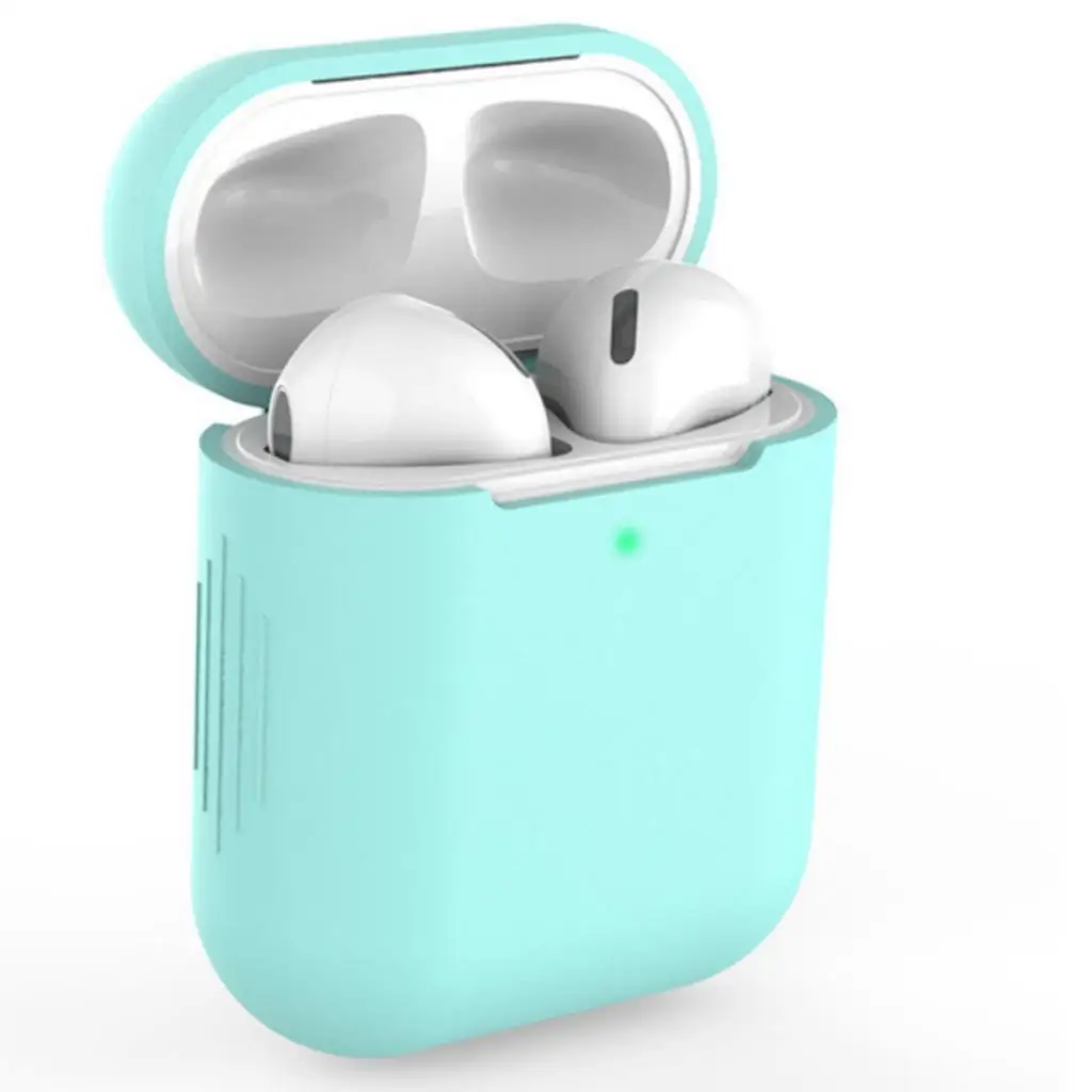 Mint green Чехол для наушников для Apple AirPods 1 2 силиконовый чехол Беспроводная Bluetooth сумка для наушников Защитный для AirPod Air pods Тонкий чехол - Цвет: Mint green