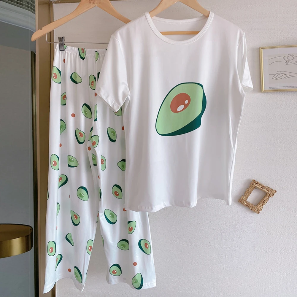 Женский пижамный комплект с принтом ананаса авокадо фруктов|Комплекты пижам| |