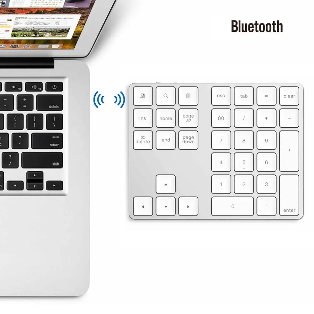 Портативная Алюминиевая Беспроводная клавиатура Bluetooth с 34 клавишами для MacBook