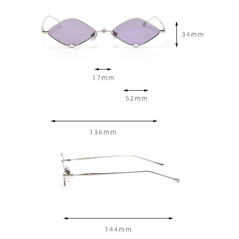 

Vintage metal Small Square sunglasses chain glasses chain Sunglasses ladies retro small pink female women Oculos De Sol