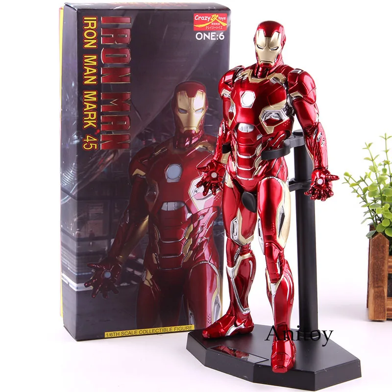 Сумасшедшие игрушки 1:6 Marvel Железный человек фигурка Марка XLV Железный человек MK45 1/6 масштаб Marvel фигурка железного человека Коллекционная модель игрушки